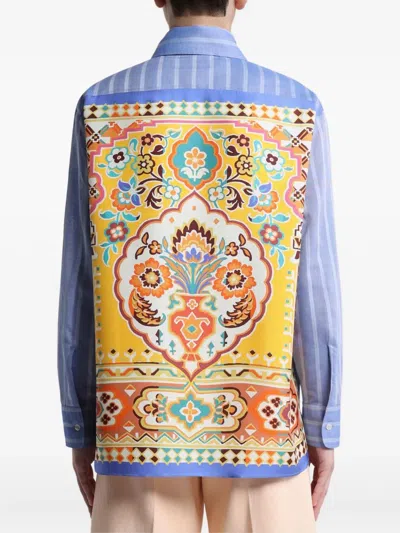 Etro Striped Blouse In Blue