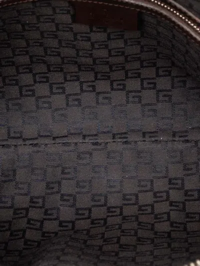 Pre-owned Gucci 2000-2015 Canvas Web Reins Shoulder Bag In Brown