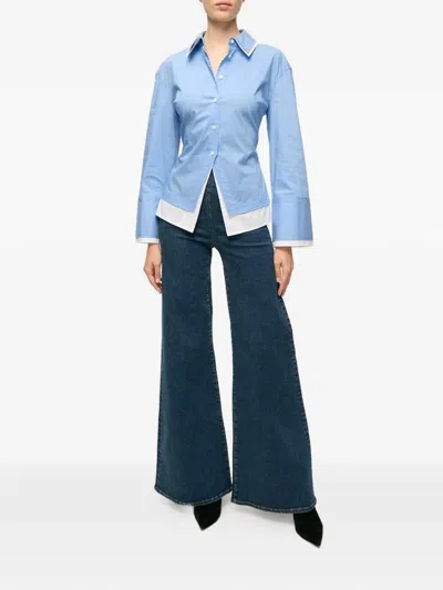 Veronica Beard Bonnie Button-down Shirt In Cadet In Multi