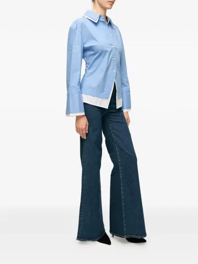 Veronica Beard Bonnie Button-down Shirt In Cadet In Multi