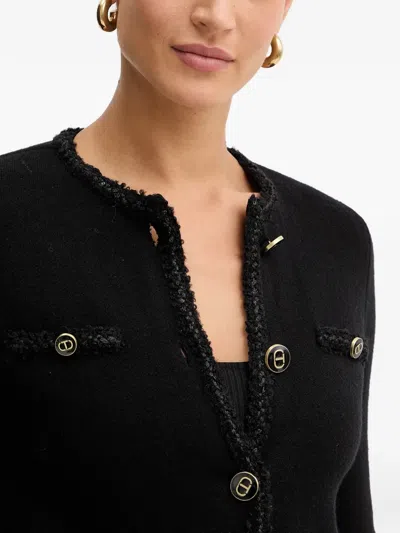 Twinset Buttoned Trim Jacket In Black