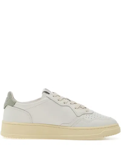 Autry Low-top Sneakers With Perforated Detailing And Metallic Accents In White