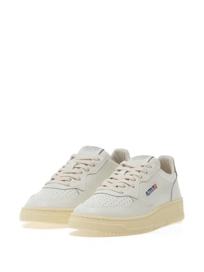 Autry Low-top Sneakers With Perforated Detailing And Metallic Accents In White