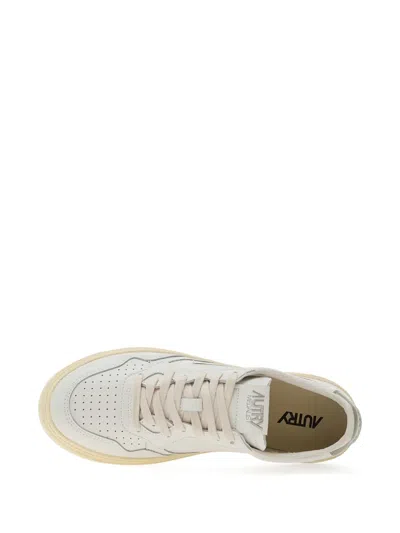 Autry Low-top Sneakers With Perforated Detailing And Metallic Accents In White