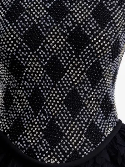 Gemy Maalouf Beaded High-collar Dress In Black