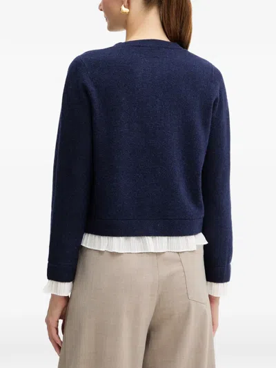 Liu •jo Ruffled Cardigan In Blue