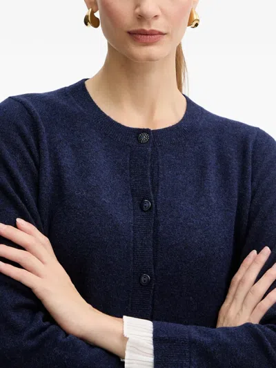 Liu •jo Ruffled Cardigan In Blue