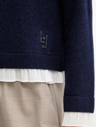 Liu •jo Ruffled Cardigan In Blue