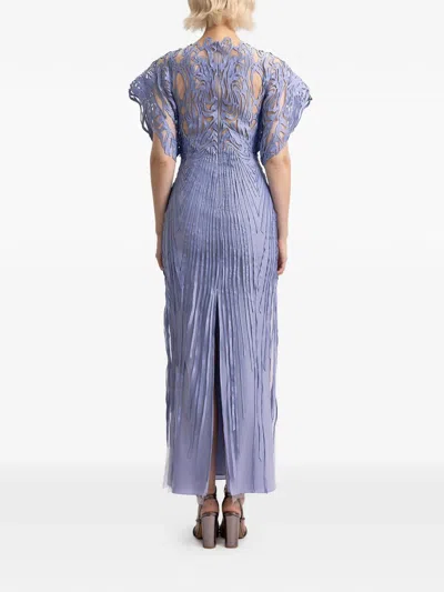 Gemy Maalouf Structured Half-sleeves Dress In Purple