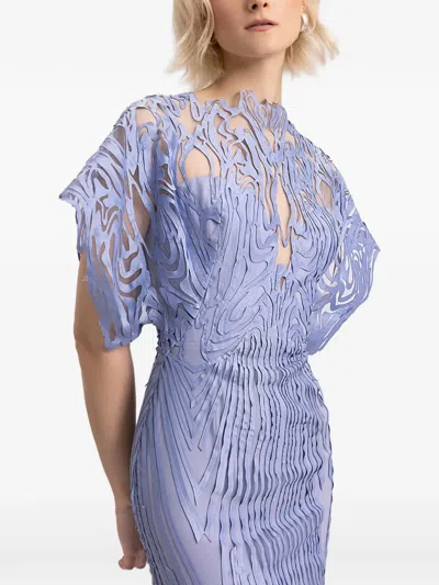 Gemy Maalouf Structured Half-sleeves Dress In Purple