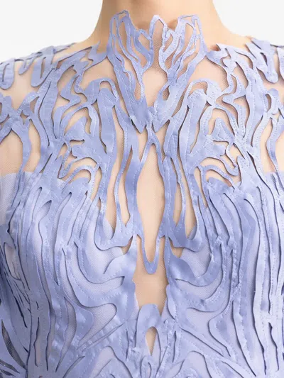 Gemy Maalouf Structured Half-sleeves Dress In Purple