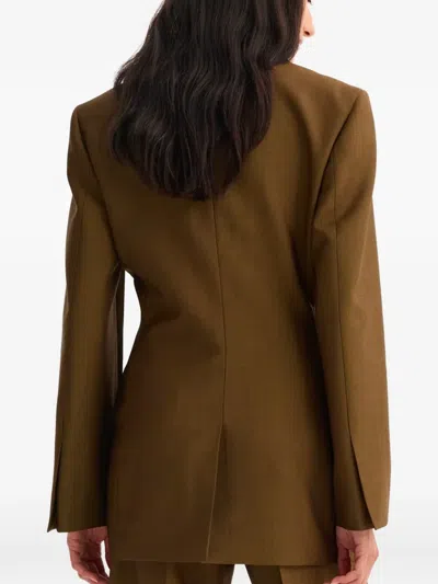 Rohe Double-breasted Blazer In Brown