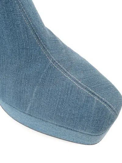 Si Rossi Platform Block-heel Ankle Boots In Blue