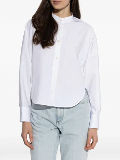 Givenchy Collarless Button Shirt In White
