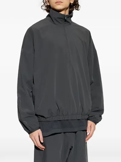 Essentials Tech Nylon Half Zip Track Jacket In Gray