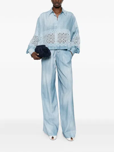 Ermanno Scervino Drawstring Trousers In Blue