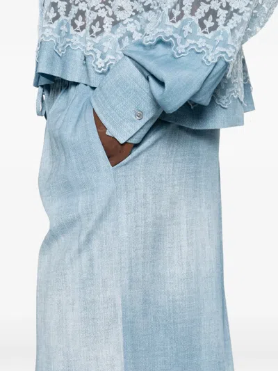 Ermanno Scervino Drawstring Trousers In Blue