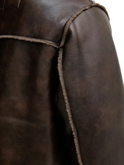 Hoss Intropia Buttoned Shearling Jacket In Brown