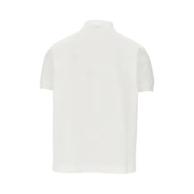Burberry Polo Shirt Featuring Embroidery Ribbed Collar In White