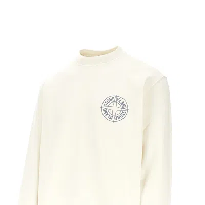 Stone Island Round Neck Sweatshirt In White