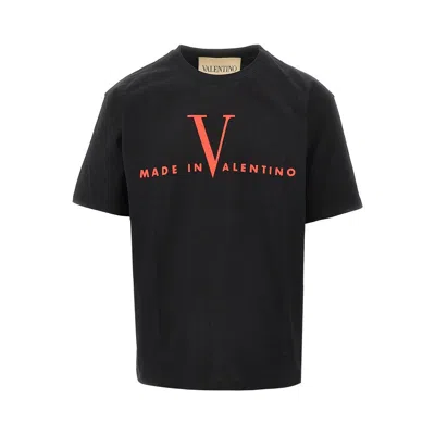 Valentino Crew Neck Short Sleeve T-shirt Design In Black