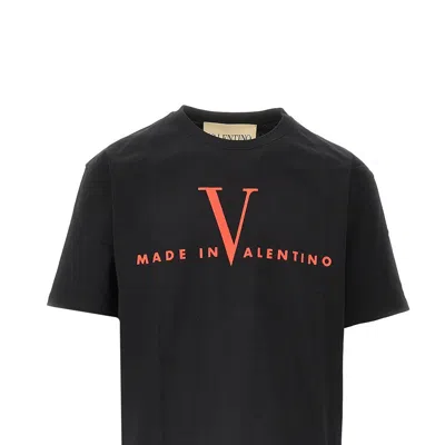Valentino Crew Neck Short Sleeve T-shirt Design In Black