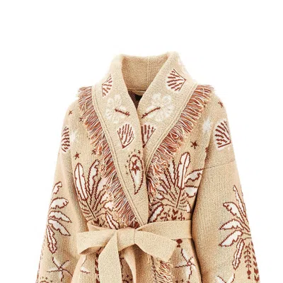 Alanui 'echoes Of The Island' Wool Blend Cardigan In Neutral