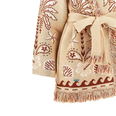 Alanui 'echoes Of The Island' Wool Blend Cardigan In Neutral