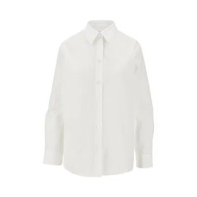 Burberry Poplin Shirt With Ekd Embroidery In White