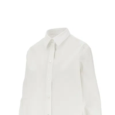 Burberry Poplin Shirt With Ekd Embroidery In White
