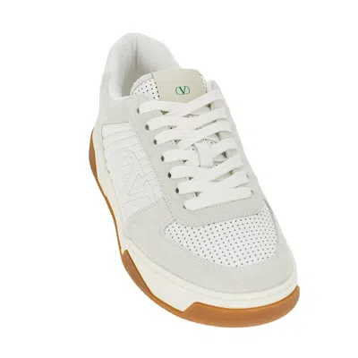 Valentino Garavani Signature Detail Ankle Padding Sneakers With Interchangeable Laces In White