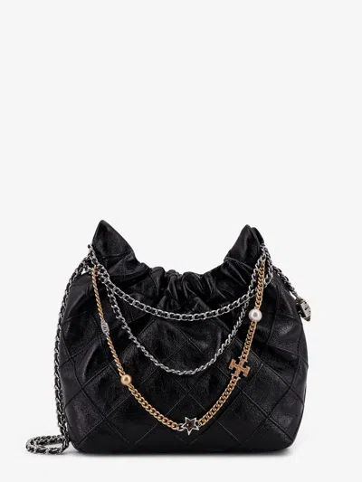 Tory Burch Quilted Shoulder Bag Chain Strap Design In Black