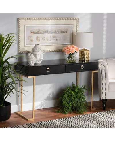 Baxton Studio Beagan 15.7" Metal Contemporary Console Table In Black