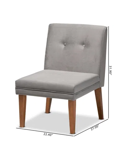 Baxton Studio Stewart 27" Wood Mid-century Dining Chair In Gray
