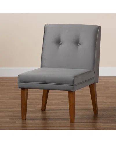 Baxton Studio Stewart 27" Wood Mid-century Dining Chair In Gray