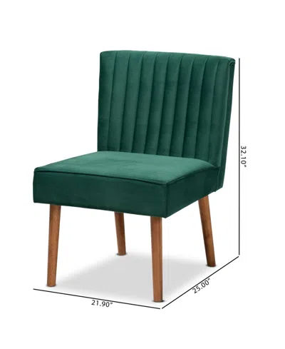 Baxton Studio Alvis 25" Wood Mid-century Dining Chair In Green