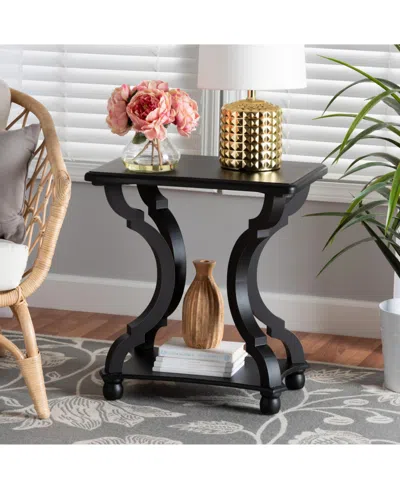 Baxton Studio Boxton Studio Cianna 22" Wood Traditional End Table In Black
