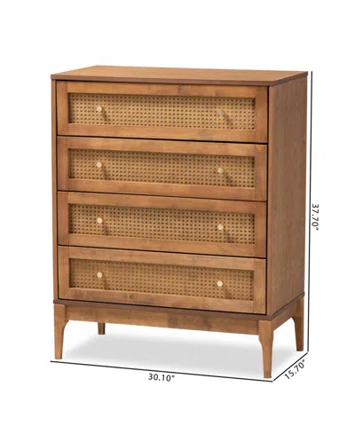 Baxton Studio Ramiel 30.1" Rattan Mid-century Chest In Brown