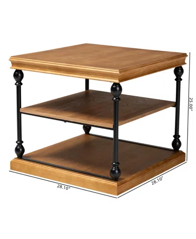 Baxton Studio Boxton Studio Sebastian 28.1" Metal Traditional End Table In Brown