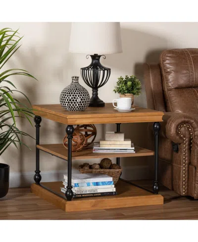 Baxton Studio Boxton Studio Sebastian 28.1" Metal Traditional End Table In Brown