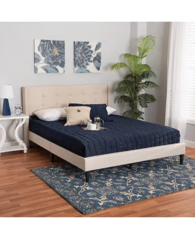Baxton Studio Boxton Studio Casol 88.4" Fabric Mid-century Queen Platform Bed In Neutral