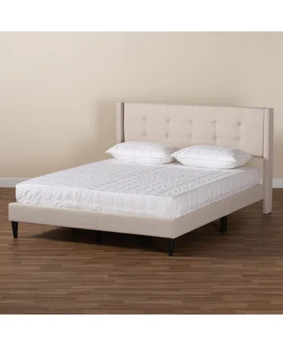 Baxton Studio Boxton Studio Casol 88.4" Fabric Mid-century Queen Platform Bed In Neutral