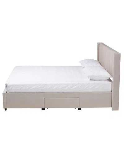 Baxton Studio Boxton Studio Coronado 83.3" Mid-century Full Storage Platform Bed In Neutral