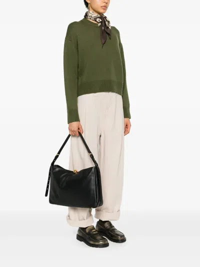 Furla Soft Large Shoulder Bag With Adjustable Strap In Black