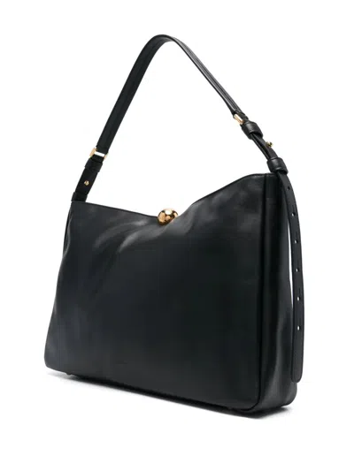 Furla Soft Large Shoulder Bag With Adjustable Strap In Black