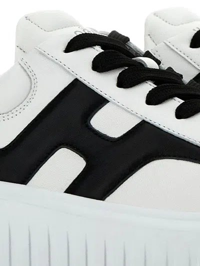 Hogan H-stripes Leather Sneakers In White