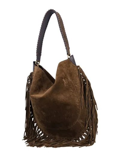 Isabel Marant Oskan Hobo Soft Shoulder Bag In Brown Suede