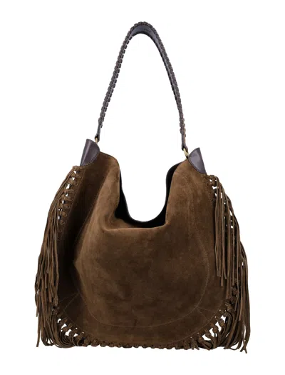 Isabel Marant Oskan Hobo Soft Shoulder Bag In Brown Suede