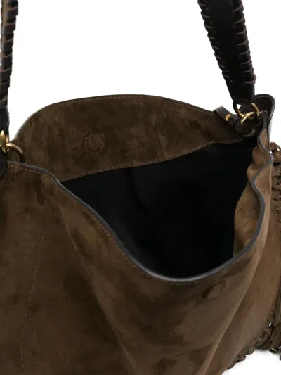 Isabel Marant Oskan Hobo Soft Shoulder Bag In Brown Suede