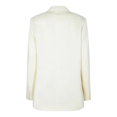 Jil Sander Beige Wool Jacket In White